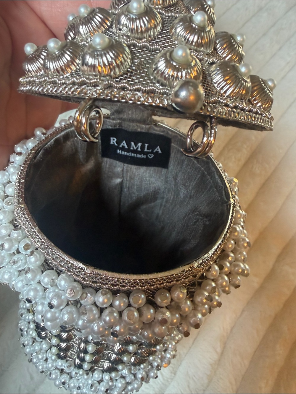 RAMLA Cocktail Pearl Handbag NWOT - Picture 6 of 14